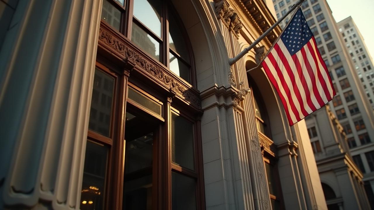 Stately architecture of a historic New York library building